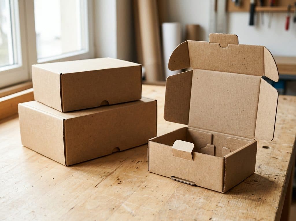 Cajas automontables de cartón personalizadas en el taller de Vilanova de Arousa